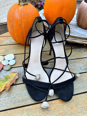 RAYE Aubrey Black suede Strappy Heels size 7
